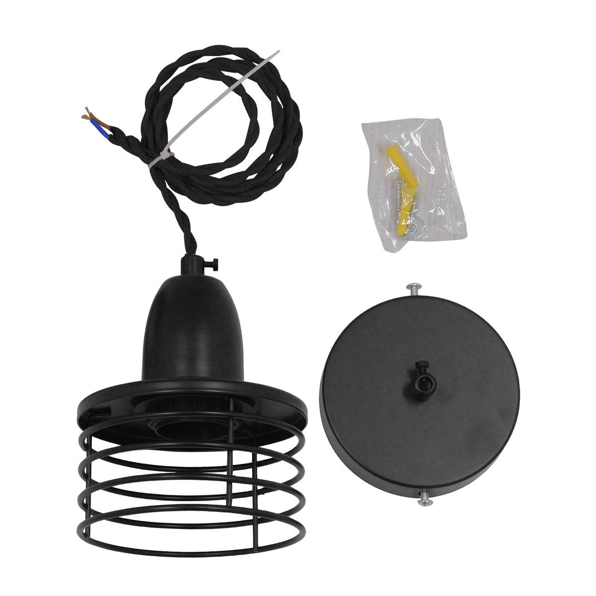 GloboStar® MANHATTAN 01456 Μοντέρνο Industrial Κρεμαστό Φωτιστικό Οροφής Μονόφωτο Μεταλλικό Μαύρο Καμπάνα Φ11 x Υ14cm - ledmania.gr