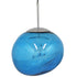 GloboStar® DIXAR BLUE 01467 Μοντέρνο Κρεμαστό Φωτιστικό Οροφής Μονόφωτο Γυάλινο Μπλε Φ36 x Υ45cm - ledmania.gr