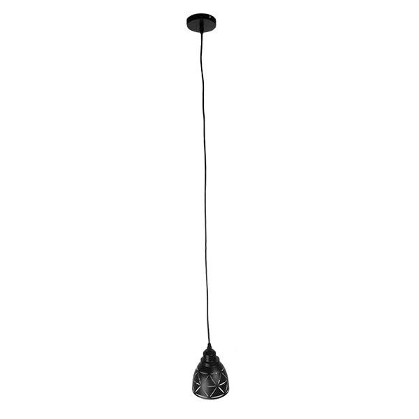 GloboStar® COOLIE 01475 Μοντέρνο Κρεμαστό Φωτιστικό Οροφής Μονόφωτο Μεταλλικό Μαύρο Λευκό Καμπάνα Φ13 x Υ14cm - ledmania.gr