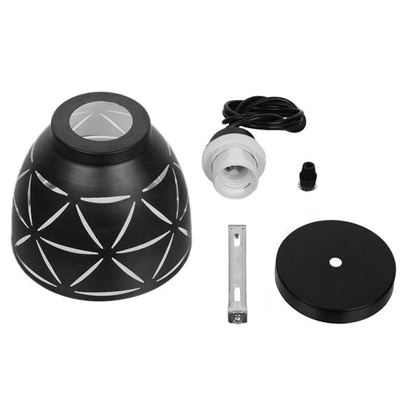 GloboStar® COOLIE 01475 Μοντέρνο Κρεμαστό Φωτιστικό Οροφής Μονόφωτο Μεταλλικό Μαύρο Λευκό Καμπάνα Φ13 x Υ14cm - ledmania.gr
