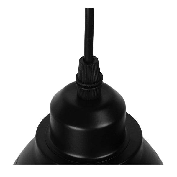 GloboStar® LAGUNA 01477 Μοντέρνο Κρεμαστό Φωτιστικό Οροφής Μονόφωτο Μεταλλικό Μαύρο Λευκό Καμπάνα Φ13 x Υ14cm - ledmania.gr