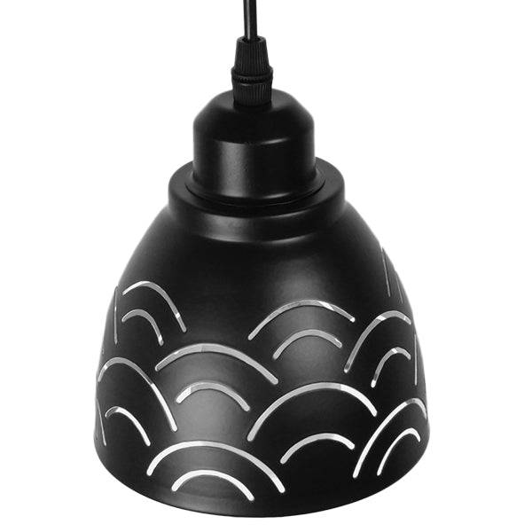 GloboStar® CLOUD 01482 Μοντέρνο Κρεμαστό Φωτιστικό Οροφής Μονόφωτο Μεταλλικό Μαύρο Λευκό Καμπάνα Φ13 x Υ14cm - ledmania.gr