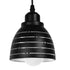 GloboStar® LINE STARS 01483 Μοντέρνο Κρεμαστό Φωτιστικό Οροφής Μονόφωτο Μεταλλικό Μαύρο Λευκό Καμπάνα Φ13 x Υ14cm - ledmania.gr