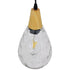 GloboStar® NOAH 01491 Μοντέρνο Κρεμαστό Φωτιστικό Οροφής Μονόφωτο Γυάλινο με Ξύλο Διάφανο Φ16 x Υ30cm - ledmania.gr