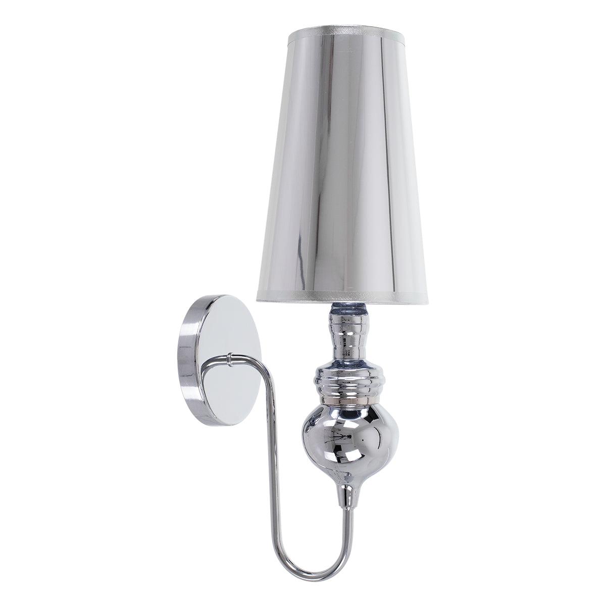 GloboStar® LAURA 01498 Μοντέρνο Φωτιστικό Τοίχου Απλίκα Μονόφωτο Μεταλλικό Ασημί Νίκελ Φ15 x Μ15 x Π21 x Y48cm - ledmania.gr