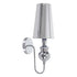 GloboStar® LAURA 01498 Μοντέρνο Φωτιστικό Τοίχου Απλίκα Μονόφωτο Μεταλλικό Ασημί Νίκελ Φ15 x Μ15 x Π21 x Y48cm - ledmania.gr