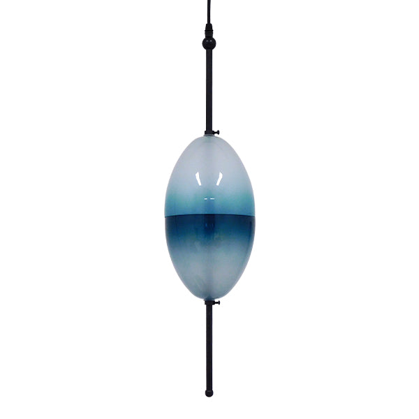 GloboStar® TEARDROP 01501 Μοντέρνο Κρεμαστό Φωτιστικό Οροφής Μονόφωτο Γυάλινο Τιρκουάζ Διάφανο Φ16 x Υ66cm - ledmania.gr