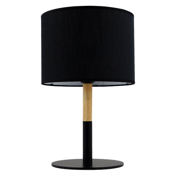 GloboStar® BRONX 01519 Μοντέρνο Επιτραπέζιο Φωτιστικό Πορτατίφ Μονόφωτο Μεταλλικό με Μαύρο Καπέλο Φ25xY40cm - ledmania.gr