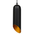 GloboStar® CARSON 01527 Μοντέρνο Κρεμαστό Φωτιστικό Οροφής Μονόφωτο Μαύρο - Χρυσό Μεταλλικό Καμπάνα Φ10 x Υ38cm - ledmania.gr