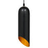 GloboStar® CARSON 01527 Μοντέρνο Κρεμαστό Φωτιστικό Οροφής Μονόφωτο Μαύρο - Χρυσό Μεταλλικό Καμπάνα Φ10 x Υ38cm - ledmania.gr