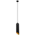 GloboStar® CARSON 01528 Μοντέρνο Κρεμαστό Φωτιστικό Οροφής Μονόφωτο Μαύρο - Χρυσό Μεταλλικό Καμπάνα Φ12 x Υ52cm - ledmania.gr
