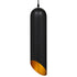 GloboStar® CARSON 01528 Μοντέρνο Κρεμαστό Φωτιστικό Οροφής Μονόφωτο Μαύρο - Χρυσό Μεταλλικό Καμπάνα Φ12 x Υ52cm - ledmania.gr