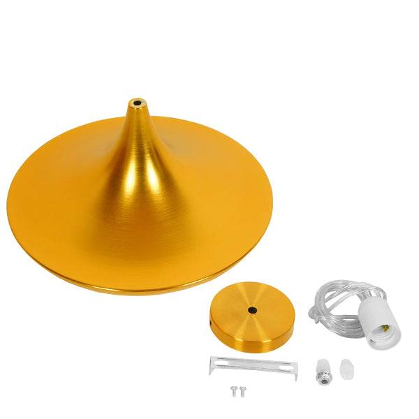 GloboStar® SHANGHAI GOLD 01545 Μοντέρνο Κρεμαστό Φωτιστικό Οροφής Μονόφωτο Χρυσό Μεταλλικό Καμπάνα Φ37 x Y20cm - ledmania.gr