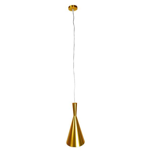 GloboStar® SHANGHAI GOLD 01546 Μοντέρνο Κρεμαστό Φωτιστικό Οροφής Μονόφωτο Χρυσό Μεταλλικό Καμπάνα Φ18 x Y38.5cm - ledmania.gr