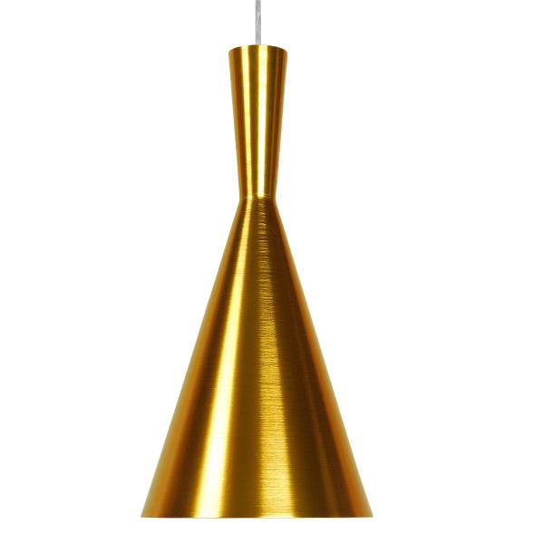 GloboStar® SHANGHAI GOLD 01546 Μοντέρνο Κρεμαστό Φωτιστικό Οροφής Μονόφωτο Χρυσό Μεταλλικό Καμπάνα Φ18 x Y38.5cm - ledmania.gr