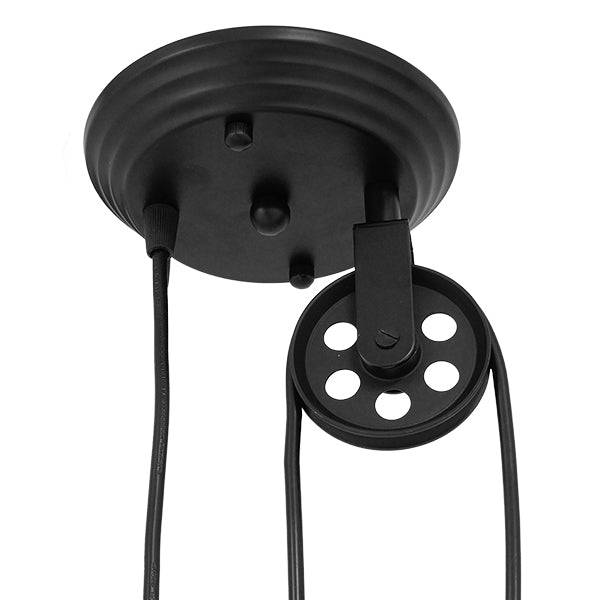 GloboStar® CARILO 01549 Vintage Industrial Κρεμαστό Φωτιστικό Οροφής Μονόφωτο Μαύρο Μεταλλικό με Ρυθμιζόμενη Ανάρτηση Μ32 x Π26 x Υ120cm - ledmania.gr