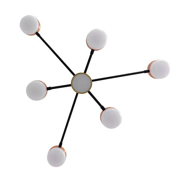 GloboStar® ORNATE 01552 Μοντέρνο Φωτιστικό Οροφής LED 56 Watt Πολύφωτο Μαύρο με Μπρονζέ και Χρυσές Λεπτομέρειες Μεταλλικό Λευκό Ημέρας 4500k Φ63 x Y36-45cm - ledmania.gr