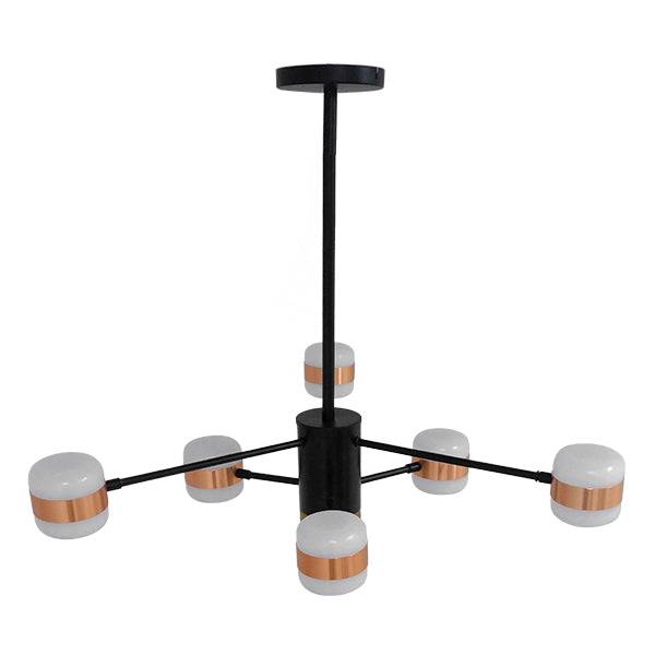 GloboStar® ORNATE 01552 Μοντέρνο Φωτιστικό Οροφής LED 56 Watt Πολύφωτο Μαύρο με Μπρονζέ και Χρυσές Λεπτομέρειες Μεταλλικό Λευκό Ημέρας 4500k Φ63 x Y36-45cm - ledmania.gr