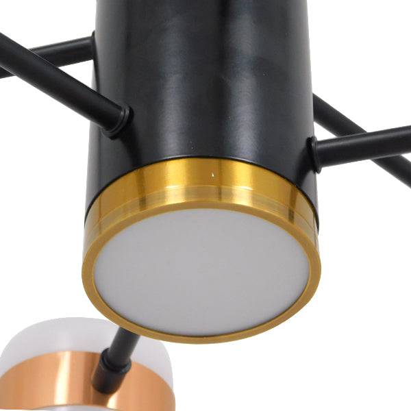 GloboStar® ORNATE 01552 Μοντέρνο Φωτιστικό Οροφής LED 56 Watt Πολύφωτο Μαύρο με Μπρονζέ και Χρυσές Λεπτομέρειες Μεταλλικό Λευκό Ημέρας 4500k Φ63 x Y36-45cm - ledmania.gr