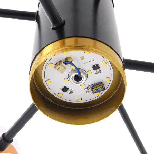 GloboStar® ORNATE 01552 Μοντέρνο Φωτιστικό Οροφής LED 56 Watt Πολύφωτο Μαύρο με Μπρονζέ και Χρυσές Λεπτομέρειες Μεταλλικό Λευκό Ημέρας 4500k Φ63 x Y36-45cm - ledmania.gr