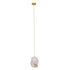GloboStar® HUDSON 01554 Μοντέρνο Κρεμαστό Φωτιστικό Οροφής Μονόφωτο Λευκό με Χρυσό Φ20 x Υ25cm - ledmania.gr