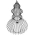 GloboStar® LILY 01558 Vintage Industrial Κρεμαστό Φωτιστικό Οροφής Μονόφωτο Μαύρο Μεταλλικό Πλέγμα και Υφασμάτινο Εσωτερικό Καπέλο Φ40 x Υ60cm - ledmania.gr