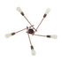 GloboStar® QUARZO 01564 Μοντέρνο Industrial Φωτιστικό Οροφής Πολύφωτο Καφέ Σκουριά Μεταλλικό Φ76 x Y38cm - ledmania.gr