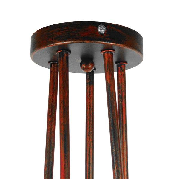 GloboStar® QUARZO 01564 Μοντέρνο Industrial Φωτιστικό Οροφής Πολύφωτο Καφέ Σκουριά Μεταλλικό Φ76 x Y38cm - ledmania.gr
