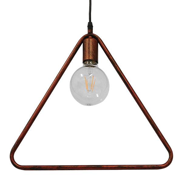GloboStar® DELTA 01581 Μοντέρνο Κρεμαστό Φωτιστικό Οροφής Μονόφωτο Καφέ Σκουριά Μεταλλικό Μ38 x Π4 x Υ33cm - ledmania.gr