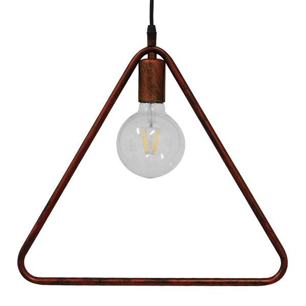 GloboStar® DELTA 01581 Μοντέρνο Κρεμαστό Φωτιστικό Οροφής Μονόφωτο Καφέ Σκουριά Μεταλλικό Μ38 x Π4 x Υ33cm - ledmania.gr