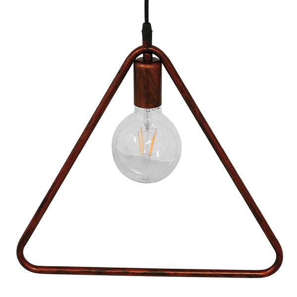 GloboStar® DELTA 01581 Μοντέρνο Κρεμαστό Φωτιστικό Οροφής Μονόφωτο Καφέ Σκουριά Μεταλλικό Μ38 x Π4 x Υ33cm - ledmania.gr