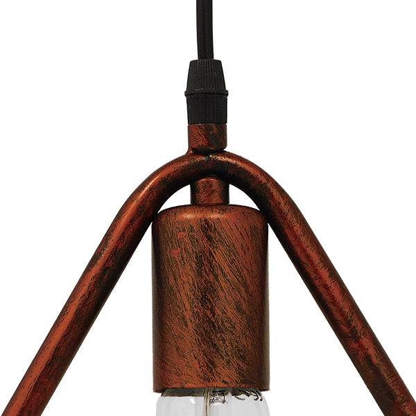 GloboStar® DELTA 01581 Μοντέρνο Κρεμαστό Φωτιστικό Οροφής Μονόφωτο Καφέ Σκουριά Μεταλλικό Μ38 x Π4 x Υ33cm - ledmania.gr