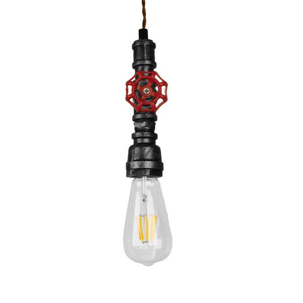 GloboStar® RUBINETTO 01583 Vintage Industrial Κρεμαστό Φωτιστικό Οροφής Μονόφωτο Ασημί Μεταλλικό Μ5 x Π7.5 x Y20cm - ledmania.gr