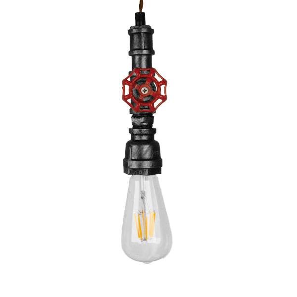 GloboStar® RUBINETTO 01583 Vintage Industrial Κρεμαστό Φωτιστικό Οροφής Μονόφωτο Ασημί Μεταλλικό Μ5 x Π7.5 x Y20cm - ledmania.gr