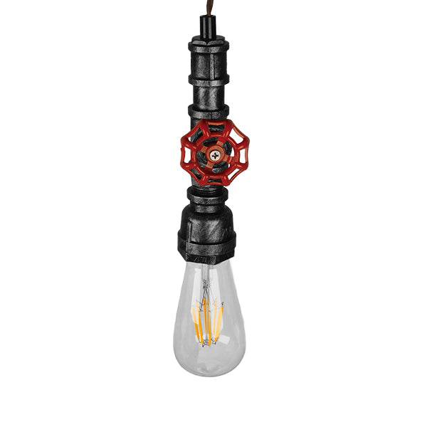 GloboStar® RUBINETTO 01583 Vintage Industrial Κρεμαστό Φωτιστικό Οροφής Μονόφωτο Ασημί Μεταλλικό Μ5 x Π7.5 x Y20cm - ledmania.gr