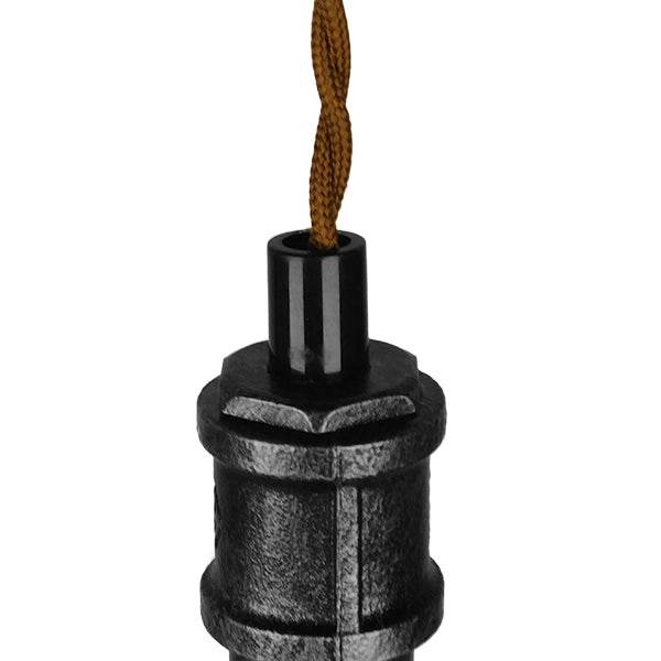 GloboStar® RUBINETTO 01583 Vintage Industrial Κρεμαστό Φωτιστικό Οροφής Μονόφωτο Ασημί Μεταλλικό Μ5 x Π7.5 x Y20cm - ledmania.gr