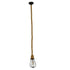 GloboStar® CAMBER 01594 Vintage Industrial Κρεμαστό Φωτιστικό Οροφής Μονόφωτο Μαύρο Μεταλλικό Πλέγμα με Μπεζ Σχοινί Φ11 x Υ25cm - ledmania.gr