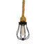 GloboStar® CAMBER 01594 Vintage Industrial Κρεμαστό Φωτιστικό Οροφής Μονόφωτο Μαύρο Μεταλλικό Πλέγμα με Μπεζ Σχοινί Φ11 x Υ25cm - ledmania.gr