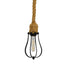 GloboStar® CAMBER 01594 Vintage Industrial Κρεμαστό Φωτιστικό Οροφής Μονόφωτο Μαύρο Μεταλλικό Πλέγμα με Μπεζ Σχοινί Φ11 x Υ25cm - ledmania.gr