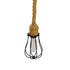GloboStar® CAMBER 01594 Vintage Industrial Κρεμαστό Φωτιστικό Οροφής Μονόφωτο Μαύρο Μεταλλικό Πλέγμα με Μπεζ Σχοινί Φ11 x Υ25cm - ledmania.gr