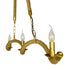 GloboStar® LUXOR 01598 Vintage Κρεμαστό Φωτιστικό Οροφής Τρίφωτο Χρυσό Μεταλλικό με Μπεζ Σχοινί Μ75 x Π13 x Y18cm - ledmania.gr