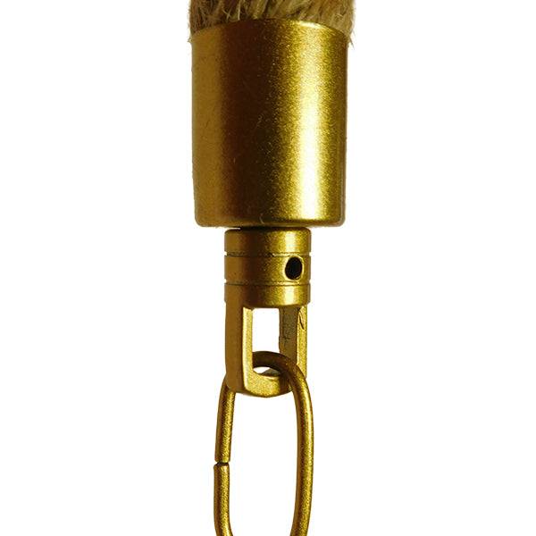 GloboStar® LUXOR 01598 Vintage Κρεμαστό Φωτιστικό Οροφής Τρίφωτο Χρυσό Μεταλλικό με Μπεζ Σχοινί Μ75 x Π13 x Y18cm - ledmania.gr