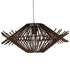GloboStar® MADDY 01602 Vintage Κρεμαστό Φωτιστικό Οροφής Μονόφωτο Καφέ Σκούρο Ξύλινο Ψάθινο Bamboo Φ50 x Υ23cm - ledmania.gr