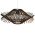 GloboStar® MADDY 01602 Vintage Κρεμαστό Φωτιστικό Οροφής Μονόφωτο Καφέ Σκούρο Ξύλινο Ψάθινο Bamboo Φ50 x Υ23cm - ledmania.gr