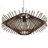 GloboStar® MADDY 01602 Vintage Κρεμαστό Φωτιστικό Οροφής Μονόφωτο Καφέ Σκούρο Ξύλινο Ψάθινο Bamboo Φ50 x Υ23cm - ledmania.gr
