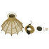 GloboStar® OZERO 01603 Vintage Κρεμαστό Φωτιστικό Οροφής Μονόφωτο Μπεζ Καμπάνα με Σχοινί Φ41 x Υ28cm - ledmania.gr