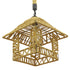 GloboStar® SPIKY 01613 Vintage Κρεμαστό Φωτιστικό Οροφής Μονόφωτο Πλέγμα με Μπεζ Σχοινί Φ43 x Υ28cm - ledmania.gr
