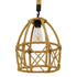 GloboStar® TELAN 01615 Vintage Κρεμαστό Φωτιστικό Οροφής Μονόφωτο Πλέγμα με Μπεζ Σχοινί Φ30 x Υ38cm - ledmania.gr