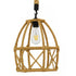 GloboStar® TELAN 01615 Vintage Κρεμαστό Φωτιστικό Οροφής Μονόφωτο Πλέγμα με Μπεζ Σχοινί Φ30 x Υ38cm - ledmania.gr