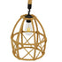GloboStar® TELAN 01615 Vintage Κρεμαστό Φωτιστικό Οροφής Μονόφωτο Πλέγμα με Μπεζ Σχοινί Φ30 x Υ38cm - ledmania.gr